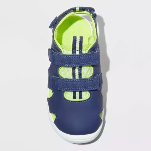 Cat & Jack Hank Toddler Boys Blue Sandals Closed Toe Hook Loop Top Ankle Size 5 - Picture 3 of 4